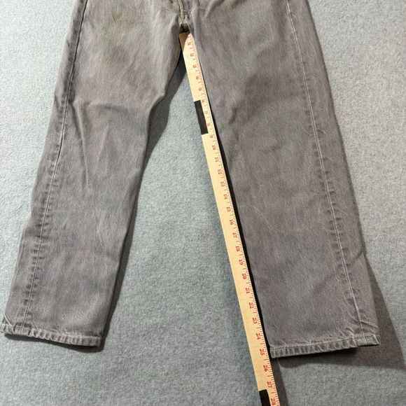 VTG Levis Jeans Mens 33x30 Gray 501 Straight Button Fly American Medium Denim - Picture 8 of 16